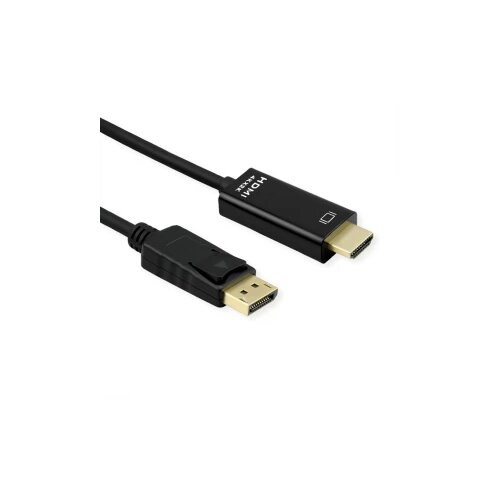 Roline DisplayPort priključni kabel DisplayPort utikač, HDMI A utikač 1 m crna 11045995 DisplayPort kabel Cijene