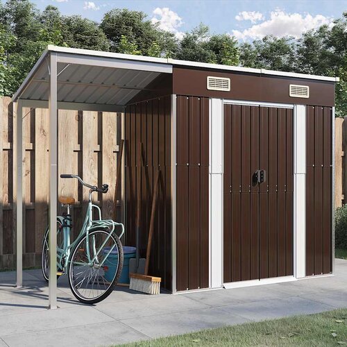 vidaXL Vrtna lopa z nadstre&scaron;kom rjava 277x107x181 cm jeklo - - Rjava - 41.73 - N/A - 2025-vidaXL-TOPSELLER Cene