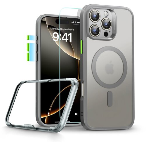 ESR CLASSIC PRO SET HALOLOCK ZA MAGSAFE ZA IPHONE 16 PRO MAX OVITEK SIVA, (21971879) Cene