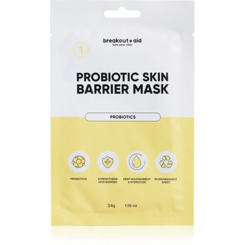 Breakout + aid Probiotoc Skin Barrier Mask Sheet maska za jačanje kožne barijere 34 g Slike