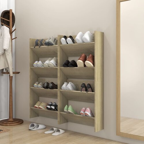 Furnova Stenske omare za čevlje 4 kosi sonoma hrast 60x18x60 cm, (21955861) Slike