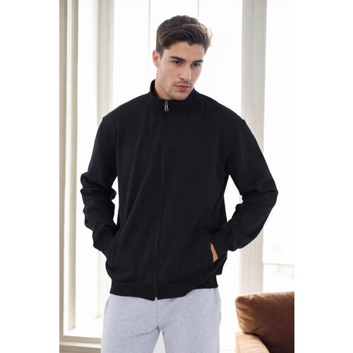 Dewberry 56777 Zippered Mens Cardigan-BLACK Cijene