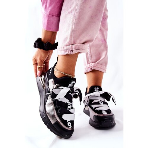 VINCEZA Sporty Sneakers Shoes Black And Silver Dexla Slike