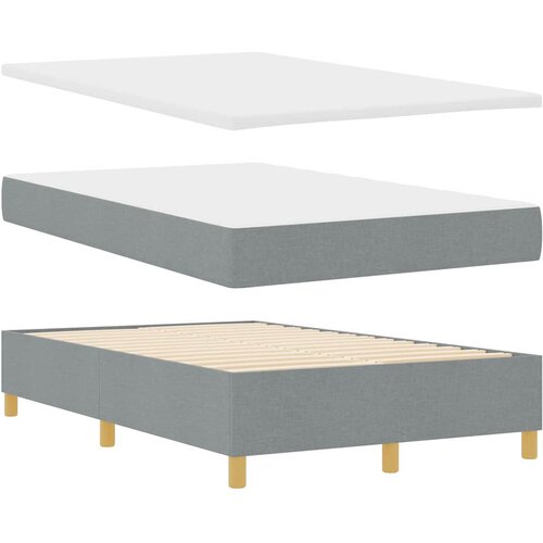  Krevet s opruga kutije Svijetlo siva 120 x 200 cm tkanina Slike