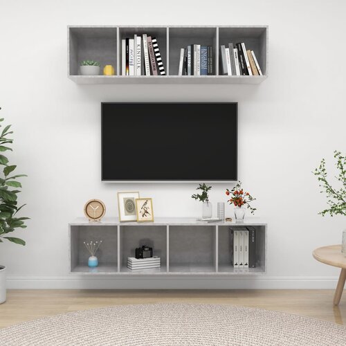 vidaXL Zidni TV ormarići 2 kom siva boja betona od iverice Cijene