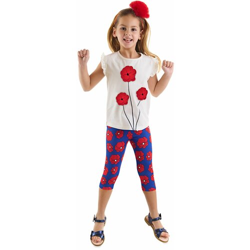 Mushi Red Poppy Girl Kids T-shirt Leggings Suit Cene