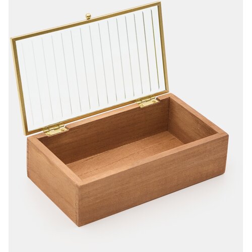 Sinsay Drvena kutija za nakit sa staklenim poklopcem Slike