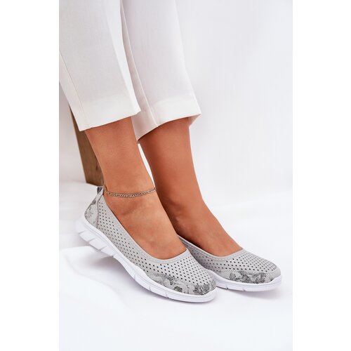 VINCEZA Leather perforated ballerinas Cene