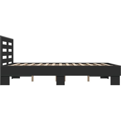  Okvir kreveta crni 140 x 200 cm od konstruiranog drva i metala Slike