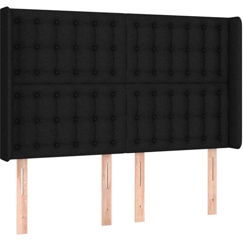  Krevet box spring s madracem LED crni 140x190 cm od tkanine Slike