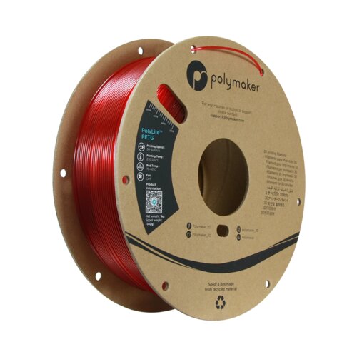 Polymaker PolyLite PETG Translucent Red Slike
