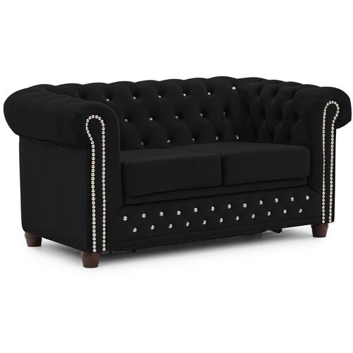 Ropez Crna bar&scaron;unasti sklopiva sofa 148 cm York Blik &ndash; Cijene