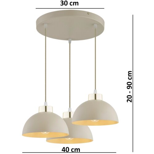  Brilagi - Visilica na sajli 3xE27/60W/230V bež/zlatan Slike