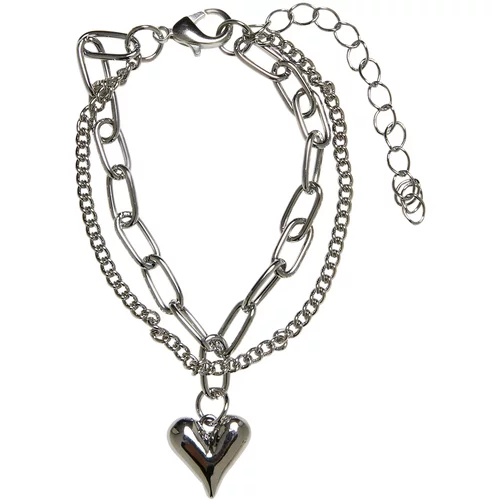 Urban Classics Accessoires Heart Icon Layering Bracelet silver