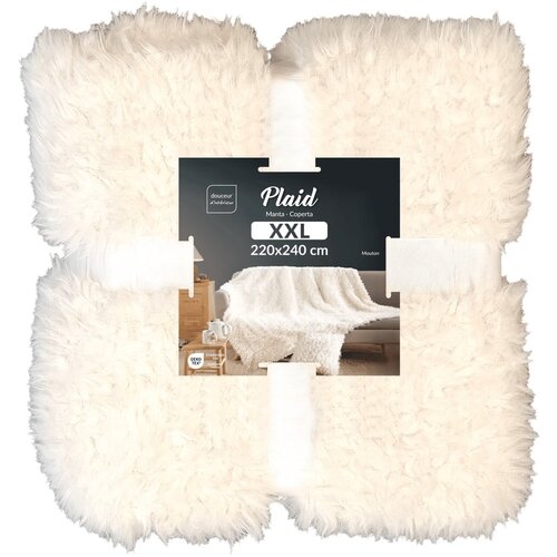 Douceur d int&amp;eacute;rieur Krem deka od umjetnog krzna 220x240 cm Mouton &amp;ndash; Slike