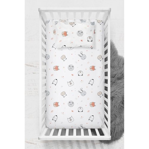 Mijolnir Bijela dječja plahta s gumom za dječji krevetić od renforce pamuka 70x120 cm Safari – Cijene