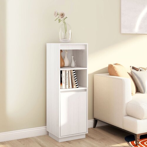 vidaXL visoka omara bela 37x34x110 cm trdna borovina Cene