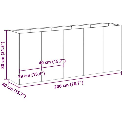 VidaXL Sadilica 200x40x80 cm od nehrđajućeg čelika Slike