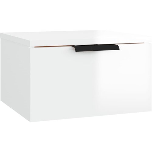 Maison Chic Stenska Nočna omarica - Nočna miza visok sijaj bela 34x30x20 cm, (21688443) Slike