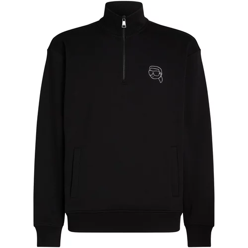 Karl Lagerfeld Sweater majica 'Ikonik' crna / bijela