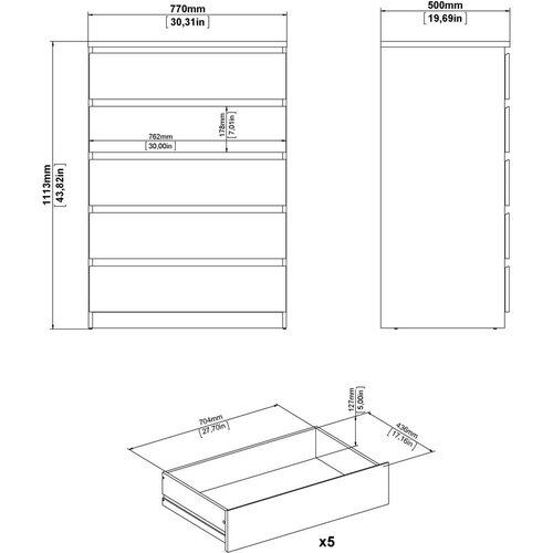 Tvilum Komoda u dekoru hrasta u prirodnoj boji 77x111x50 cm Naia &amp;ndash; Slike