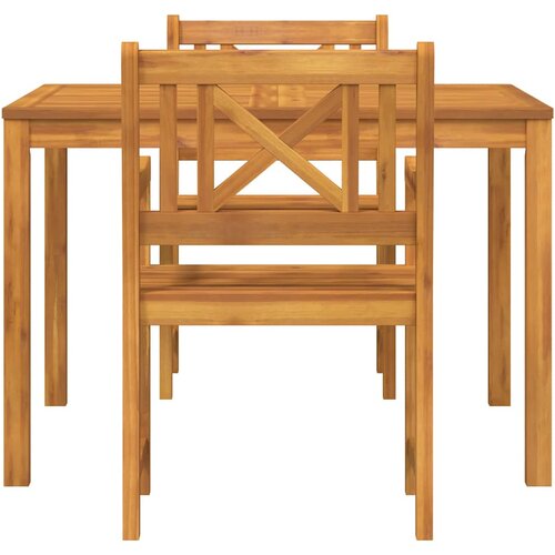  Vrtni set za objed 3 kom. Smeđa Čvrsto drvo akacije 110 x 110 x 74 cm Slike
