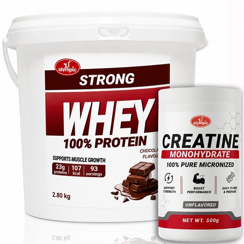 Olympic Strong Whey Protein Čokolada 2.8kg + Creatine Monohydrate 500g Cene