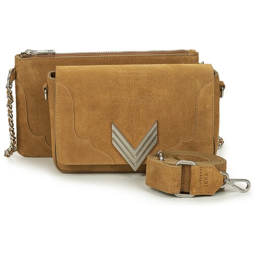 Ikks Torbe za čez ramo 111 WESTERN COL CAMEL DECOUPE SUEDE Kostanjeva Slike