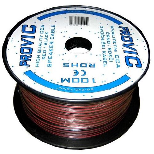 Cabletech kabel za avtozvočnike 100 m, 2x 0.35 mm2, rdeč-črn, SW-2X0.35 Cene