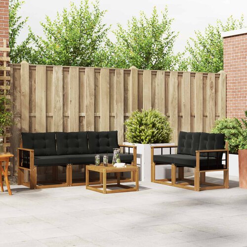  Set vanjskih sofa 6 kom. Prirodna i crna Cijene