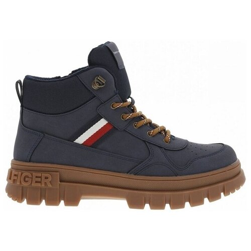 Tommy Hilfiger Gležnjarji STRIPES LACE-UP BOOTIE Modra Slike