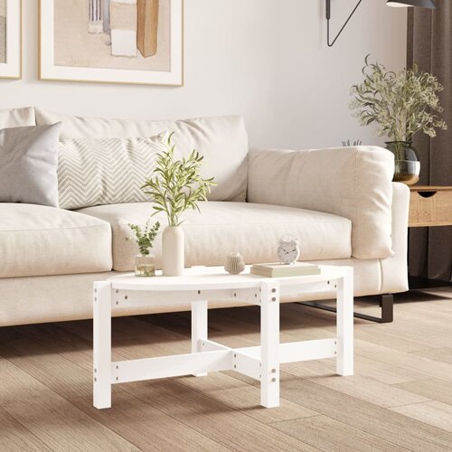  Stolić za kavu bijeli 87 x 48 x 35 cm od masivne borovine Cene