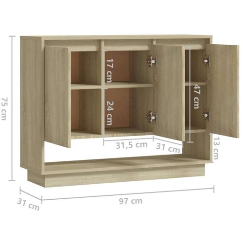 VidaXL Komoda boja hrasta sonome 97 x 31 x 75 cm od iverice Slike