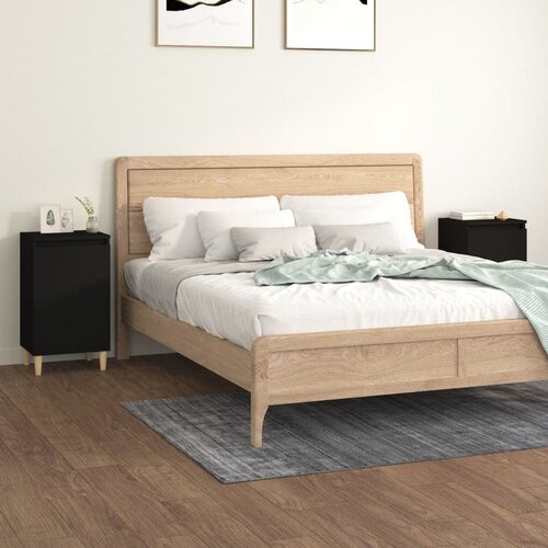  Noćni ormarići 2 kom crni 40 x 35 x 70 cm konstruirano drvo Cijene