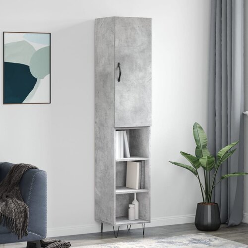 vidaXL Visoka omara betonsko siva 34,5x34x180 cm inženirski les Cene