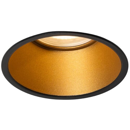 QAZQA Moderna vgradna stropna svetilka črna z zlatom GU10 50 mm IP44 - Dept Cene