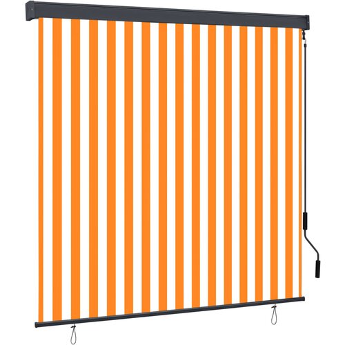 VidaXL Zunanje rolo senčilo 160x250 cm belo in oranžno Slike
