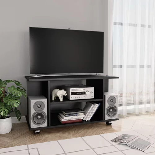 vidaXL TV omarica s kolesci črna 80x40x45 cm inženirski les, (20622237)