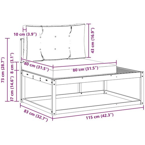  Set vanjskih sofa s jastukom 2 Komad Prirodna i antracit Slike