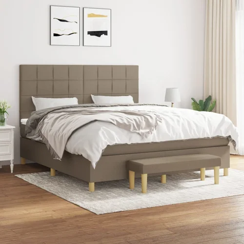 The Living Store Box spring postelja z vzmetnico taupe 160x200 cm blago - Box Spring Postelja, (21514390)