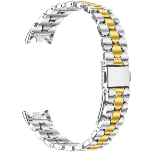 INF Eleganten jekleni pa&scaron;ček z biseri, združljiv z Xiaomi Band 8/9/10 silver+gold, (5000116483) Cene