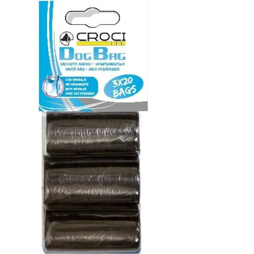 Croci Kese za izmet, 3x20, Crne Slike