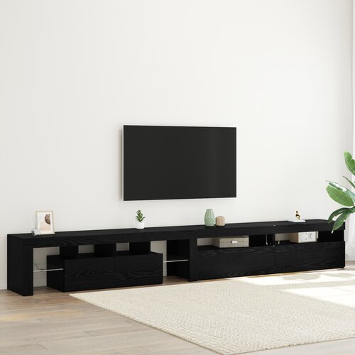 vidaXL TV ormari 3 kom s LED svjetlima crni hrast konstruirano drvo, TV ormari s LED svjetlima 2 kom crni hrast 75x35x40 cm konstruirano drvo Cijene