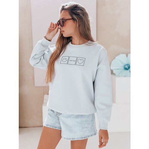DStreet Bluza damska oversize z haftem EASYJOY niebieska Cene