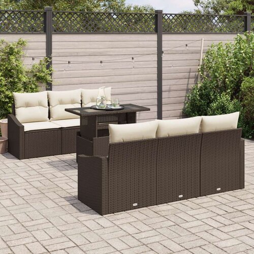  Vrtni Sofa Set 7 Dijelni Smeđa Sintetički Ratan Vanjski Namje&amp;scaron;taj Slike