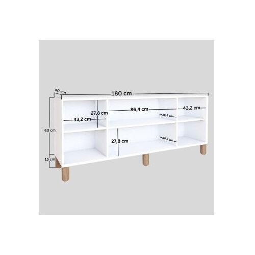 Hanah home Konzolni sto Natura 1600-69, 180x75x40 cm, Bijela Cene