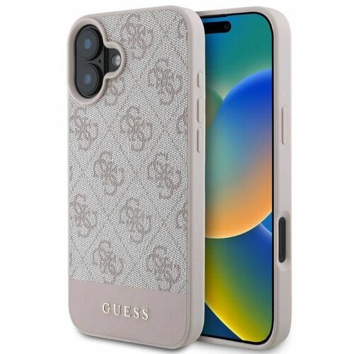 Guess 4G SPODNJI OVITEK S ČRTO ZA IPHONE 16 ROZA, (21897089) Cene