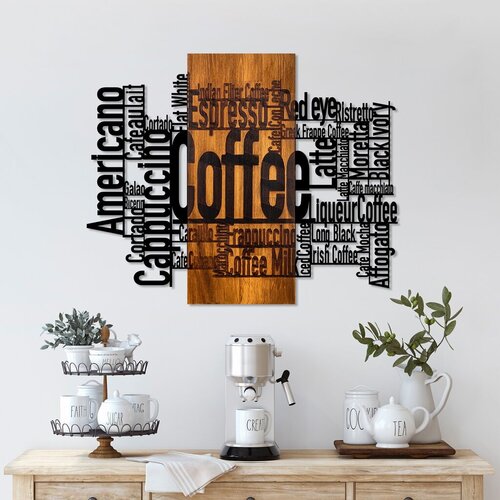 Aberto Design zidna dekoracija Coffee Mixed, 72x58x3 cm, Crna Slike