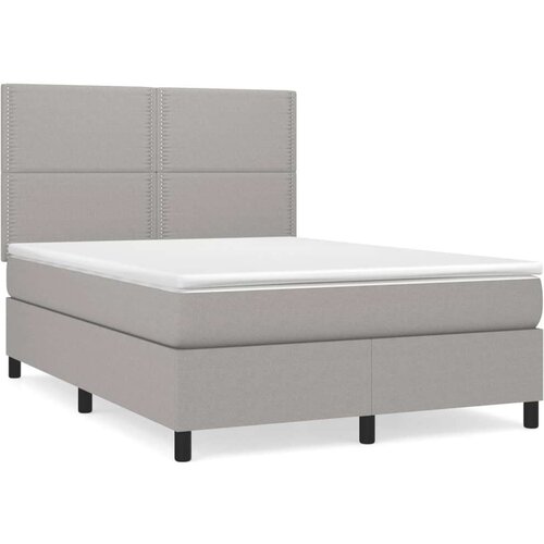  Box spring s madracem svjetlosivi 140x200 cm od tkanine Slike