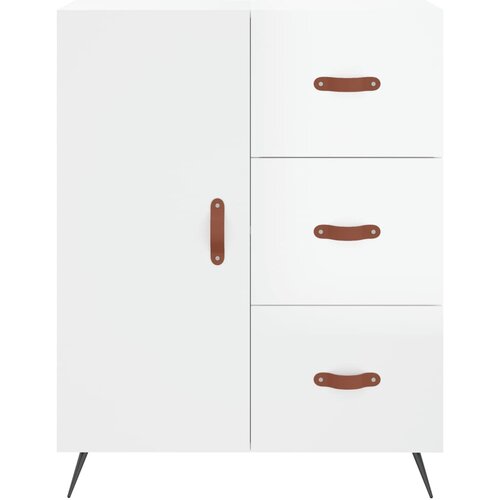  Komoda sjajna bijela 69,5x34x90 cm od konstruiranog drva Slike